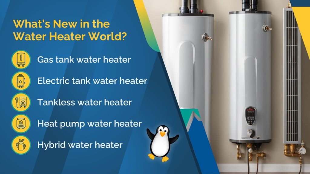 Cover graphic for the blog discussing innovations and tips for selecting a new water heater 